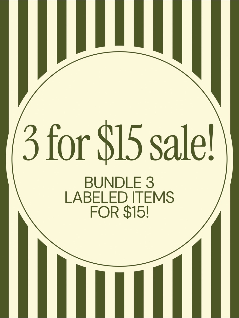 Bundle sale | 3 items for $15!